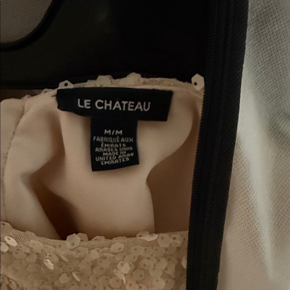 Le Chateau Sequin Cap Sleeve Dress nude/pink size M - Picture 8 of 8